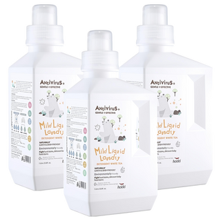 hokki 小怪獸 清除新冠/腸病毒洗衣精 溫和白茶, 3瓶, 1L