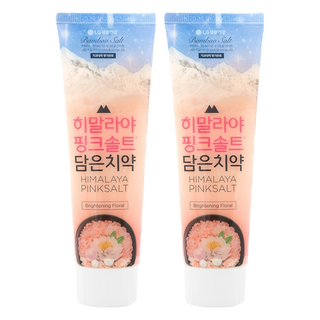 LG 生活健康 喜馬拉雅粉晶鹽牙膏，去除牙菌斑 預防蛀牙 花香薄荷 亮白牙齒, 100g, 2條