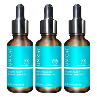 UNICAT 變臉貓 水楊酸毛孔調理原液 甘醇酸5%+乳酸鈉2%+水楊酸0.2%, 30ml, 3瓶