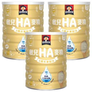 QUAKER 桂格 敏兒HA麥精 五種水果配方 6個月以上, 700g, 3罐