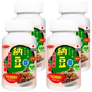 good Life 得意人生 升級版納豆紅麴膠囊, 60顆, 430mg, 4罐