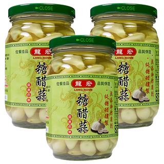 龍宏 糖醋蒜 台灣蒜頭 台灣產, 440g, 3罐