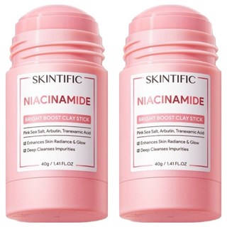 SKINTIFIC 菸鹼醯胺亮白泥膜棒 40g, 1個, 2罐