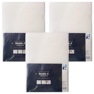 Double A L型文件夾 12個, 透明, 3包