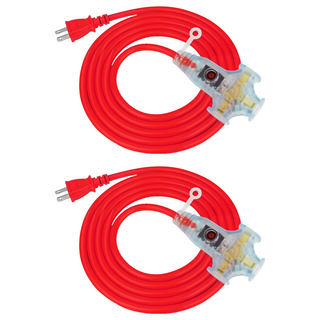 PowerSync 群加 2P 1對3帶燈動力延長線, 10m, 紅色, 2條