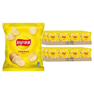 Lay's 樂事 洋芋片 美國經典原味, 34g, 24包