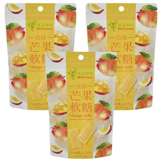 BioFormosa 美滋果物 台灣芒果軟糖 100g 口感鮮甜Q軟 全素可食, 3包
