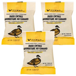 VITAL VE 凍乾鮮肉犬用生食餐 試吃包, 鴨肉小顆粒, 6.8g, 3包