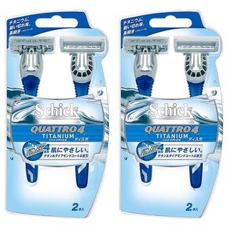 舒適牌 Schick 創4紀鈦輕便型刮鬍刀組, 含荷荷芭油 蘆薈 維他命E, 2支, 2組