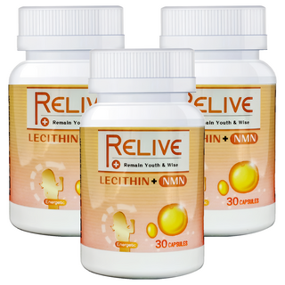 RELIVE 卵磷脂 + NMN, 500mg, 30顆, 3罐