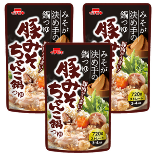 ICHIBIKI 一引 火鍋高湯底 豬肉專用味噌風味, 3個, 720g