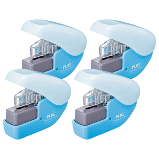 PLUS 普樂士 無針訂書機 4枚 SL-104NB, 藍色, 4個