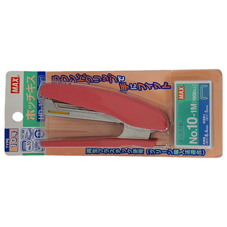 MAX 美克司 HD-10DK 釘書機 可釘20張 含除針器, 紅色, 1組