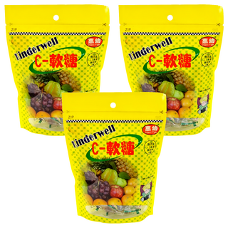 Hwei Yow 惠幼 QQ C 軟糖 水果風味, 120g, 3包