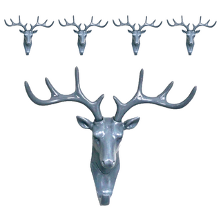 KM 生活 北歐風格鹿角掛勾 ABS樹脂材質 承重3KG, 北歐灰, 5個