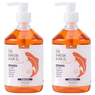 KANGA KITCHENS 袋鼠廚房 100%挪威鮭魚油, 毛髮保健, 500ml, 2個