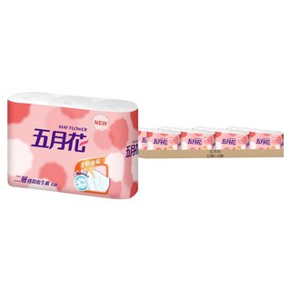 五月花 捲筒式 柔韌版 270張, 11cm, 6捲, 32袋