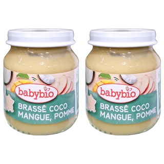 babybio 生機鮮果米泥 6m, 2罐, 130g, 椰奶芒果鳳梨，寶寶副食品首選