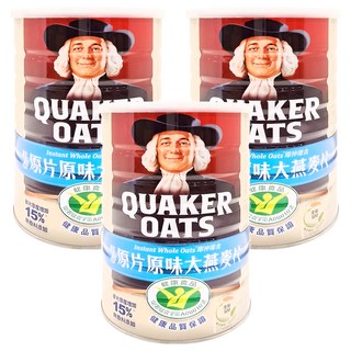 QUAKER 桂格 原片原味大燕麥片, 800g, 3罐