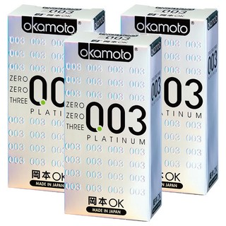 okamoto 岡本 003 白金極薄型保險套 52mm, 6入, 3盒