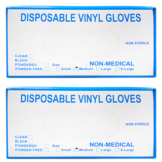 FANCY LIFE 一次性PVC手套 透明 無粉 非醫用, 100個, 2盒