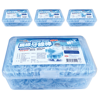 米諾諾扁線牙線棒 深層清潔牙縫 預防蛀牙牙線, 420支, 4盒, 7cm