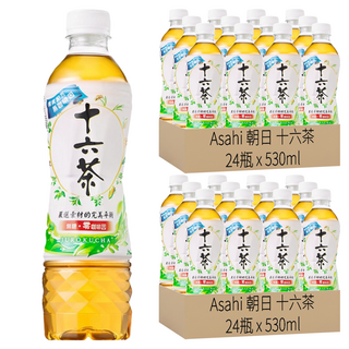 Asahi 朝日 十六茶 經典無糖零咖啡因複方茶, 16種天然素材, 無糖清新回甘, 530ml, 48瓶
