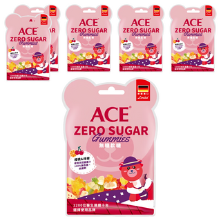 ACE ZERO SUGAR Q 軟糖 櫻桃 + 檸檬, 40g, 6袋