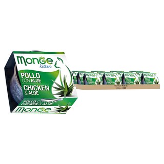 MonGe 瑪恩吉 幼貓 優鮮蔬果 養生湯罐, 雞肉 + 蘆薈, 80g, 24罐