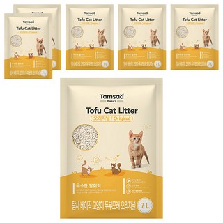 Tamsaa Basics 豆腐貓砂 7L 高效凝結 快速結團 易溶於水 可直接沖馬桶, 經典香, 6包