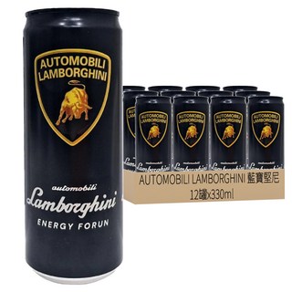 AUTOMOBILI LAMBORGHINI 藍寶堅尼 Yellow+Bull 能量風味飲料, 330ml, 12罐