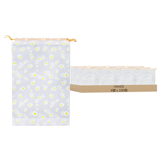 HANEE 半透明雛菊水桶禮物包裝塑膠袋, 100個, 4號