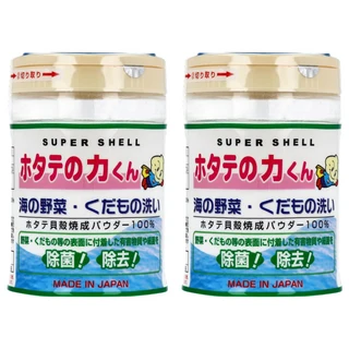 日本漢方 貝殼粉蔬果清潔劑 90g, 100%天然, 無色無味, 去除農藥, 2瓶