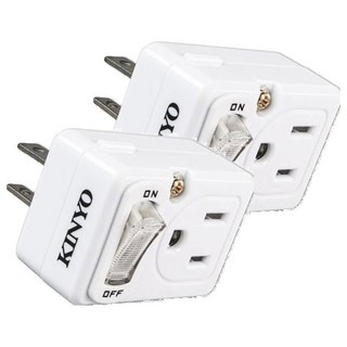 Kinyo 節電1開2插分接器 2孔 + 3孔 MR-5352, 2個, 54mm