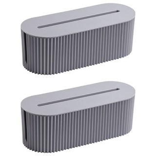 isona 愛收納 延長線收納盒, 2個, 灰色