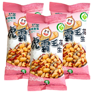 虎尾鎮農會 虎霸王花生 麻辣小魚乾, 3包, 70g
