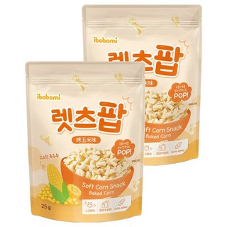 ibobomi 玉米花, 2包, 烤玉米味, 25g