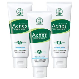 MENTHOLATUM 曼秀雷敦 台灣公司貨 Acnes多效抗痘洗面乳, 100g, 3條