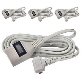 Mayka 明家 1插1開關中繼線 AC 125V 1650W, 3m, 白色, 4條