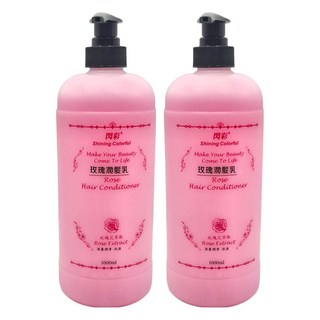 閃彩 玫瑰潤髮乳 玫瑰香氛 深層滋潤 柔順亮澤 家庭號, 1L, 2入
