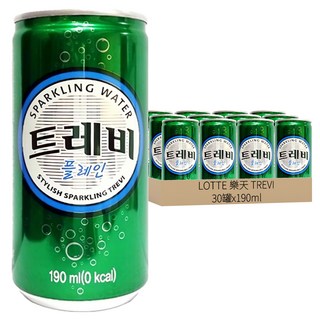 LOTTE 樂天 TREVI 原味氣泡飲 190ml 0kcal, 30罐