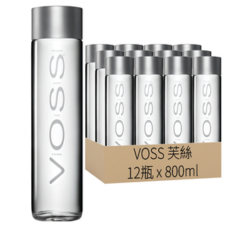 VOSS 芙絲 挪威天然礦泉水 玻璃瓶裝 歐洲進口, 800ml, 12瓶