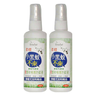 Roudye 柔蝶 雙效植護防蚊液 檸檬尤加利精油, 100ml, 2瓶