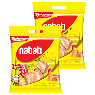 nabati 起司威化餅 配奶酪創新美味 濃郁小麥香 甜而不膩, 414g, 2袋
