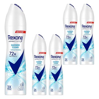 Rexona 蕊娜 制汗爽身噴霧 沐浴淨亮, 135ml, 5瓶