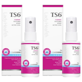 TS6 護一生 沁涼舒緩噴霧 水感清涼 雙效薄荷涼感因子 清新木質香調 私密肌膚適用, 40g, 2瓶