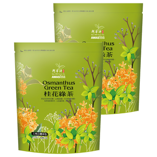 AWAStea 阿華師 桂花綠茶 三角立體茶包 裸茶包裝, 4g, 20包, 2袋