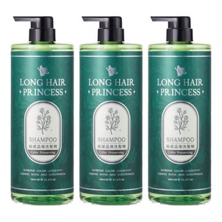 長髮公主的秘密 極耀晶燦洗髮精 染燙受損髮質專用 深層滋養 改善毛躁 植物精華 強健髮根, 1L, 3瓶