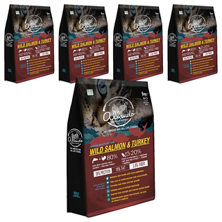 allando 奧藍多 全齡貓 天然無穀貓糧, 野生鮭魚 + 火雞肉, 400g, 5袋