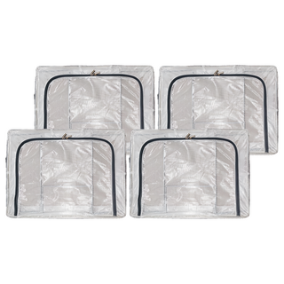 超大透明防水床底收納箱 30L, 透明, 4個